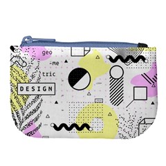 Graphic Design Geometric Background Large Coin Purse by Grandong