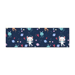 Cute Astronaut Cat With Star Galaxy Elements Seamless Pattern Sticker (bumper) by Grandong