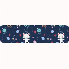 Cute Astronaut Cat With Star Galaxy Elements Seamless Pattern Large Bar Mat by Grandong