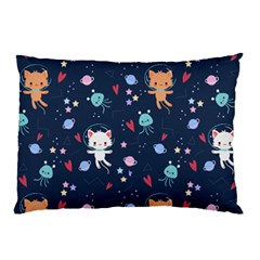 Cute Astronaut Cat With Star Galaxy Elements Seamless Pattern Pillow Case by Grandong