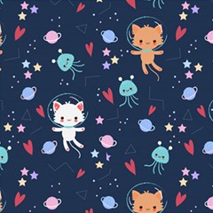 Cute Astronaut Cat With Star Galaxy Elements Seamless Pattern Play Mat (square) by Grandong