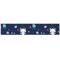 Cute Astronaut Cat With Star Galaxy Elements Seamless Pattern Large Premium Plush Fleece Scarf  by Grandong