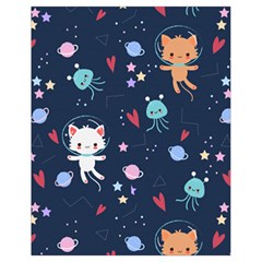 Cute Astronaut Cat With Star Galaxy Elements Seamless Pattern Drawstring Bag (small) by Grandong