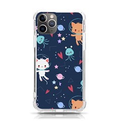 Cute Astronaut Cat With Star Galaxy Elements Seamless Pattern Iphone 11 Pro 5 8 Inch Tpu Uv Print Case by Grandong