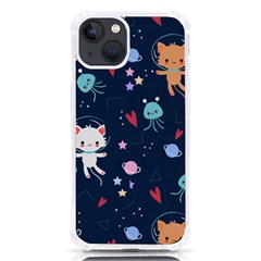 Cute Astronaut Cat With Star Galaxy Elements Seamless Pattern Iphone 13 Tpu Uv Print Case by Grandong