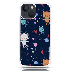 Cute Astronaut Cat With Star Galaxy Elements Seamless Pattern Iphone 13 Mini Tpu Uv Print Case by Grandong