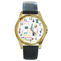 Startup Business Organization Round Gold Metal Watch by Grandong