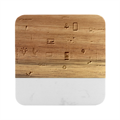 Startup Business Organization Marble Wood Coaster (square)