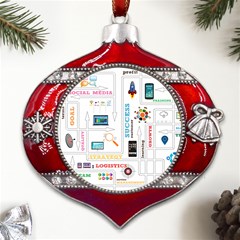 Startup Business Organization Metal Snowflake And Bell Red Ornament by Grandong