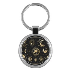 Asian Set With Clouds Moon Sun Stars Vector Collection Oriental Chinese Japanese Korean Style Key Chain (round) by Grandong