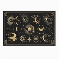 Asian Set With Clouds Moon Sun Stars Vector Collection Oriental Chinese Japanese Korean Style Postcards 5  X 7  (pkg Of 10) by Grandong