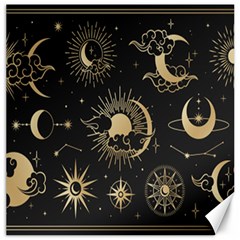 Asian Set With Clouds Moon Sun Stars Vector Collection Oriental Chinese Japanese Korean Style Canvas 12  X 12  by Grandong