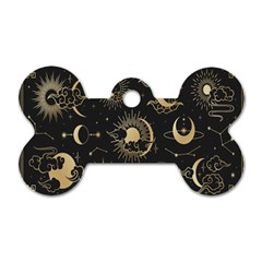 Asian Set With Clouds Moon Sun Stars Vector Collection Oriental Chinese Japanese Korean Style Dog Tag Bone (one Side) by Grandong