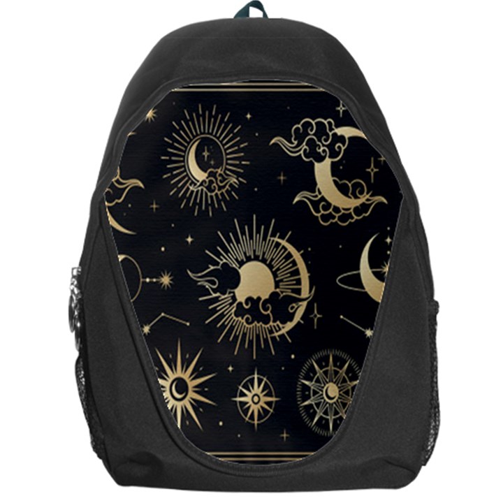 Asian Set With Clouds Moon Sun Stars Vector Collection Oriental Chinese Japanese Korean Style Backpack Bag