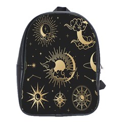 Asian Set With Clouds Moon Sun Stars Vector Collection Oriental Chinese Japanese Korean Style School Bag (xl) by Grandong