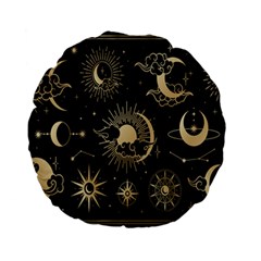 Asian Set With Clouds Moon Sun Stars Vector Collection Oriental Chinese Japanese Korean Style Standard 15  Premium Flano Round Cushions by Grandong