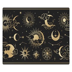 Asian Set With Clouds Moon Sun Stars Vector Collection Oriental Chinese Japanese Korean Style Two Sides Premium Plush Fleece Blanket (small) by Grandong