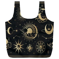 Asian Set With Clouds Moon Sun Stars Vector Collection Oriental Chinese Japanese Korean Style Full Print Recycle Bag (xxl) by Grandong