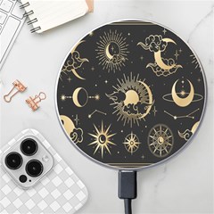 Asian Set With Clouds Moon Sun Stars Vector Collection Oriental Chinese Japanese Korean Style Wireless Fast Charger(white) by Grandong