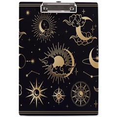 Asian Set With Clouds Moon Sun Stars Vector Collection Oriental Chinese Japanese Korean Style A4 Acrylic Clipboard by Grandong