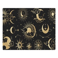 Asian Set With Clouds Moon Sun Stars Vector Collection Oriental Chinese Japanese Korean Style Premium Plush Fleece Blanket (large) by Grandong