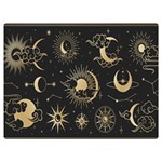 Asian Set With Clouds Moon Sun Stars Vector Collection Oriental Chinese Japanese Korean Style Two Sides Premium Plush Fleece Blanket (Extra Small) 40 x30  Blanket Back