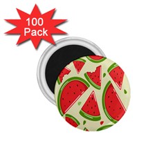 Cute Watermelon Seamless Pattern 1.75  Magnets (100 pack) 