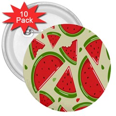 Cute Watermelon Seamless Pattern 3  Buttons (10 pack) 