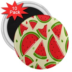 Cute Watermelon Seamless Pattern 3  Magnets (10 pack) 