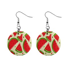 Cute Watermelon Seamless Pattern Mini Button Earrings