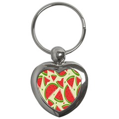 Cute Watermelon Seamless Pattern Key Chain (Heart)