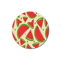 Cute Watermelon Seamless Pattern Magnet 3  (Round)