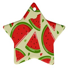 Cute Watermelon Seamless Pattern Star Ornament (Two Sides)