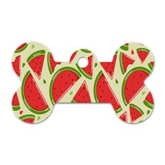 Cute Watermelon Seamless Pattern Dog Tag Bone (Two Sides)