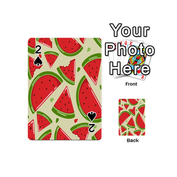 Cute Watermelon Seamless Pattern Playing Cards 54 Designs (Mini)