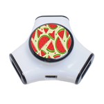 Cute Watermelon Seamless Pattern 3-Port USB Hub Front