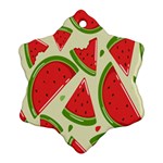 Cute Watermelon Seamless Pattern Snowflake Ornament (Two Sides) Back