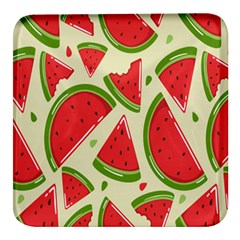 Cute Watermelon Seamless Pattern Square Glass Fridge Magnet (4 pack)