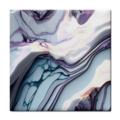 Marble Abstract White Pink Dark Tile Coaster by Grandong