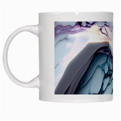 Marble Abstract White Pink Dark White Mug by Grandong