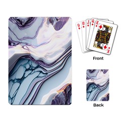 Marble Abstract White Pink Dark Playing Cards Single Design (rectangle) by Grandong