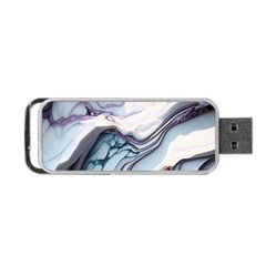 Marble Abstract White Pink Dark Portable Usb Flash (one Side) by Grandong