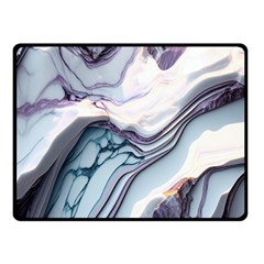 Marble Abstract White Pink Dark Two Sides Fleece Blanket (small) by Grandong