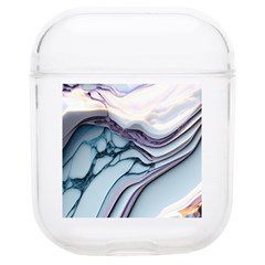 Marble Abstract White Pink Dark Soft Tpu Airpods 1/2 Case by Grandong