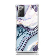 Marble Abstract White Pink Dark Samsung Galaxy Note 20 Tpu Uv Case by Grandong