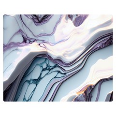 Marble Abstract White Pink Dark Premium Plush Fleece Blanket (medium) by Grandong