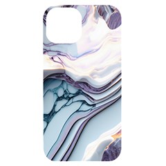 Marble Abstract White Pink Dark Iphone 14 Black Uv Print Case by Grandong