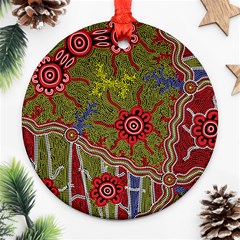 Authentic Aboriginal Art - Connections Ornament (round) by hogartharts