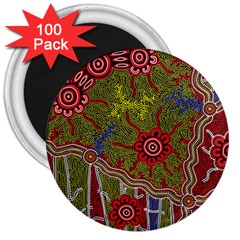 Authentic Aboriginal Art - Connections 3  Magnets (100 Pack) by hogartharts