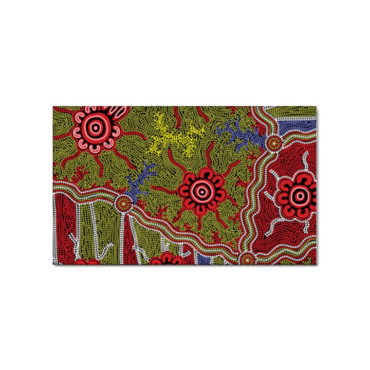 Authentic Aboriginal Art - Connections Sticker Rectangular (100 pack)